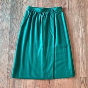 Vintage Green High Waisted Pencil Skirt w/ Pockets